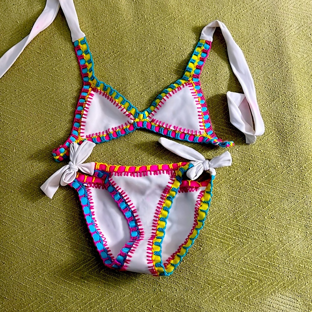 PilyQ swim white crochet bikini